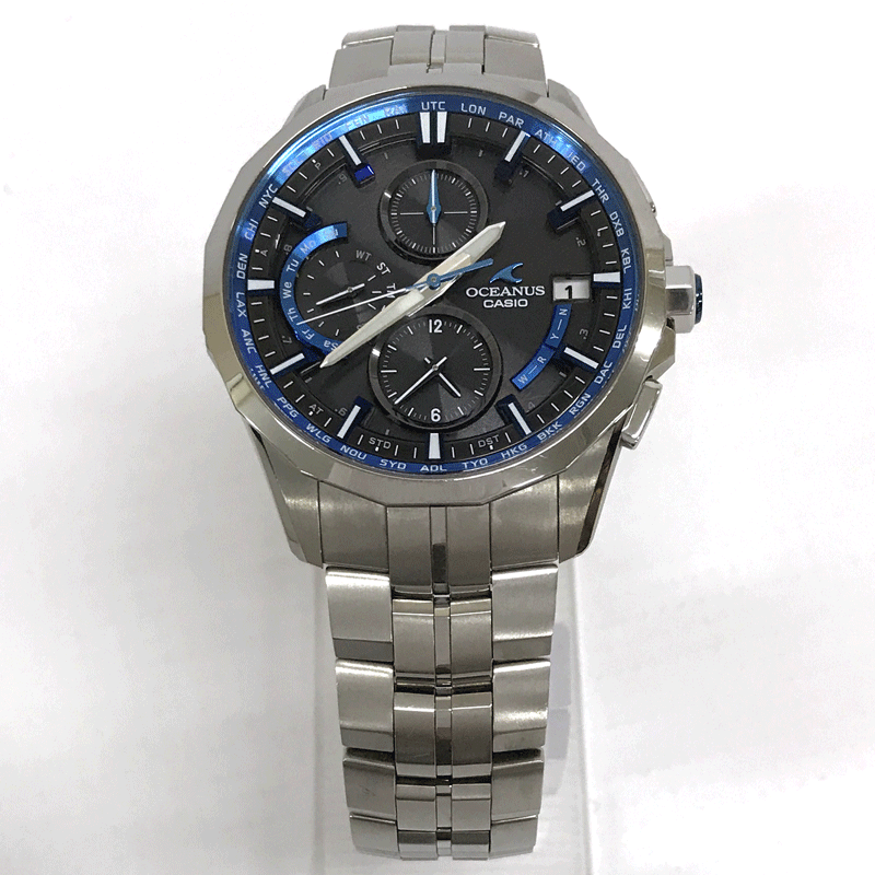 CASIO Oceanus OCW-S3000-1AJF Day Date Solar Powered Radio Watch Used