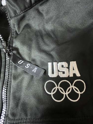 USA Olympics Committee Member Quarter Zip Jacket Wind Sz Men Lg Large Black L - Picture 8 of 8