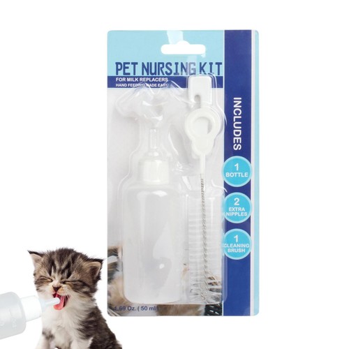 5pcs Pet Bottle Feeder Set Puppy Kitten Feeding Bottle Newborn Dog Cat Nursing