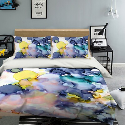 3D Yellow Ink ZHUA1253 Bed Pillowcases Quilt Duvet Cover Set Queen King Zoe