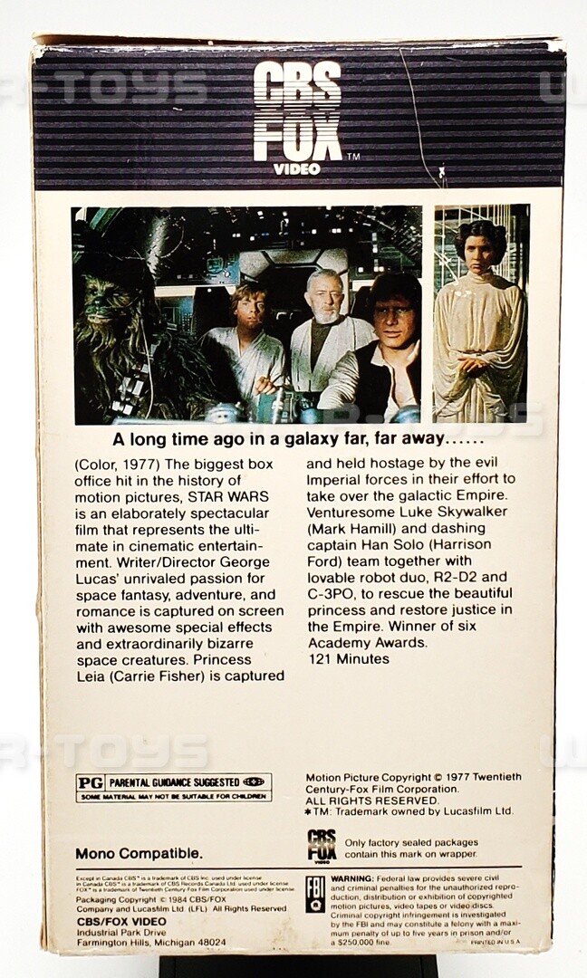 Star Wars (1977) Theatrical Release Hi-Fi Betamax Video 1984