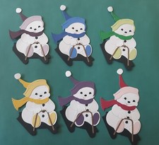 2 PC. SLEDDING SNOWMAN DIE CUTS FOR CARD MAKING / SCRAPBOOKING WINTER 2 PCS.