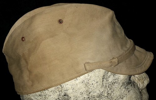 Original WW2 IJA Japanese Uniform Tropical Cap With Rare Printed Star Insignia - Picture 10 of 12