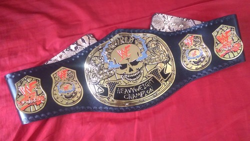 Smoking Skull Stone Cold World Heavyweight Championship Belt snake skin backing