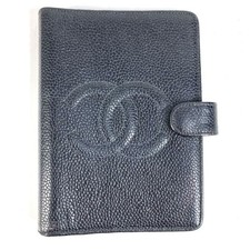 CHANEL CC CC Mark logo Stationery System Planner Case Notebook cover Black