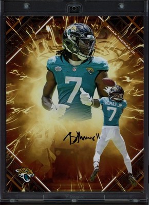 Brian Thomas Jr. Auto 2025 Under Wraps NFL Emanate Orange Card 