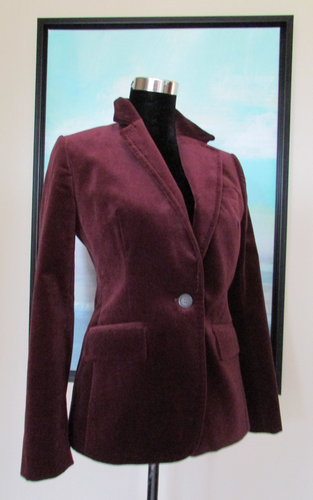 J.Crew Willa Blazer Stretch Velvet Purple Plum Preppy Stripe Academia Petite 8 - Picture 2 of 14