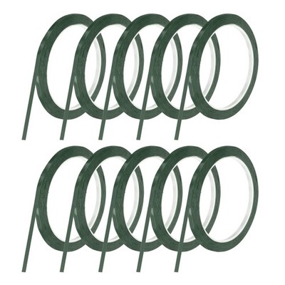Für 10 Rollen Tafelband weiß fein 5mm 54,7m grün gestreiftes Band