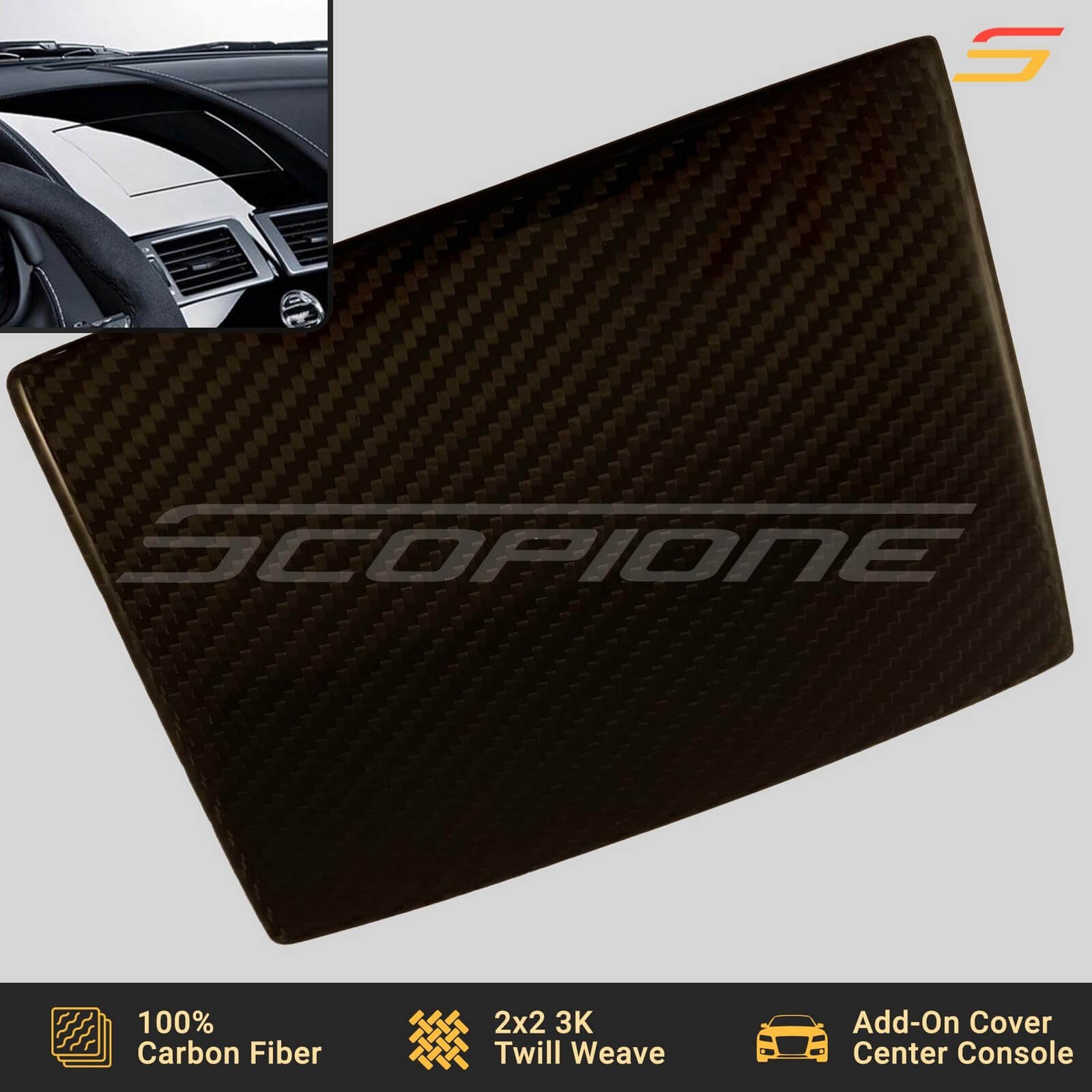 Scopione Carbon Fiber Navigation Dash Trim for Aston Martin 05-19 Vantage DB9DBS