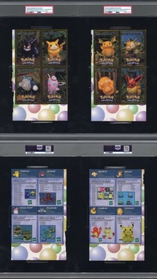 Gengar Pikachu Pokemon Card Sheet Hand Cut Hasbro Toy Wishes