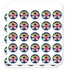 Care Bears Classic Logo Group Scrapbooking Stickers CIR 50 1" Stickers, Opaque