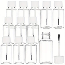 20pcs Essential Oil Bottle Plastic Empty Bottle with Cap and Soft Brush White