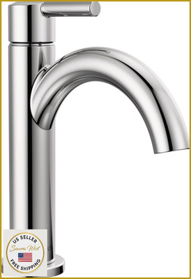 Delta Nicoli Chrome 1-Hole Single Sink Vanity Bathroom Faucet Push-Pop Drain