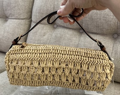 H&M Braided Paper Straw Tubular Shoulder Bag NWT!!