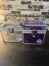 Set Of Two Caboodles Plastic Carrying Case W Handle  Accents Used