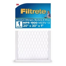Filtrete 20x30x1 Premium Allergen Bacteria and Virus Air Filter 1900 MPR: MERV