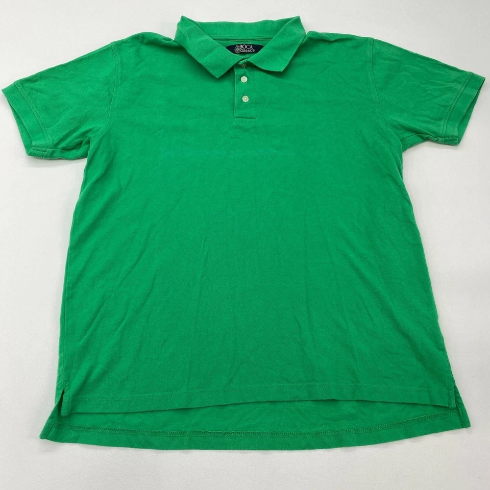 Camisa polo masculina Boca Classics XL manga curta verde bainha alta baixa algodão casual - Imagem 4 de 4