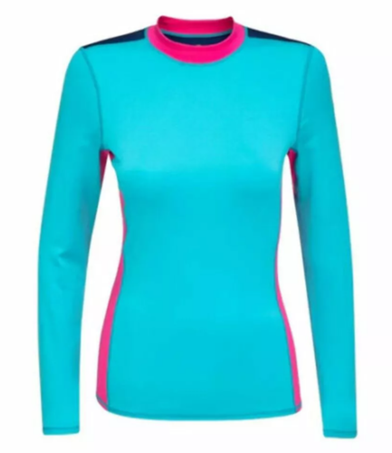 NEW SEADOO LADIES LONG SLEEVE SHIRT RASHGUARD TEAL/PINK MEDIUM 4544640676 - Picture 1 of 4