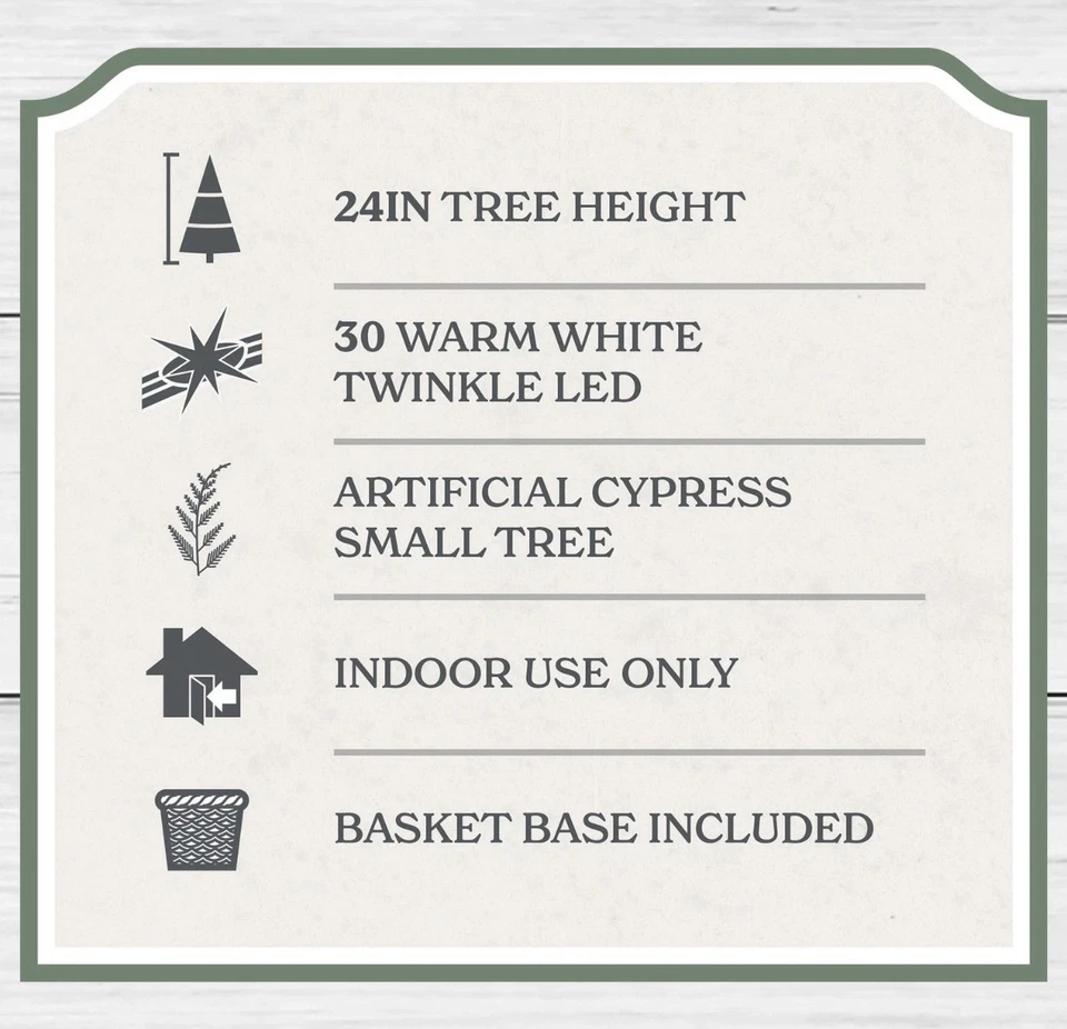 My Texas House 2FT Pre-Lit Cypress Pot Artificial Christmas Tree 2 Foot NEW - Image 4 of 4