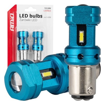 LED Auto Lampe AMIO 1157 BAY15D P21/5W CANBUS 4SMD 6000K Weiß 12/24V