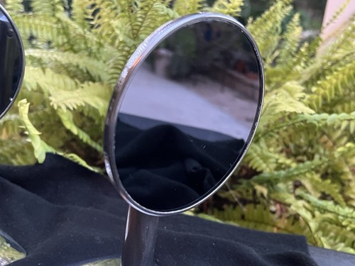 ANTIQUE 30's DUAL SIDE MOUNT TIRE MIRRORS w/ LEATHER BELTS MODEL A DODGE CHEVY ! - Picture 14 of 17