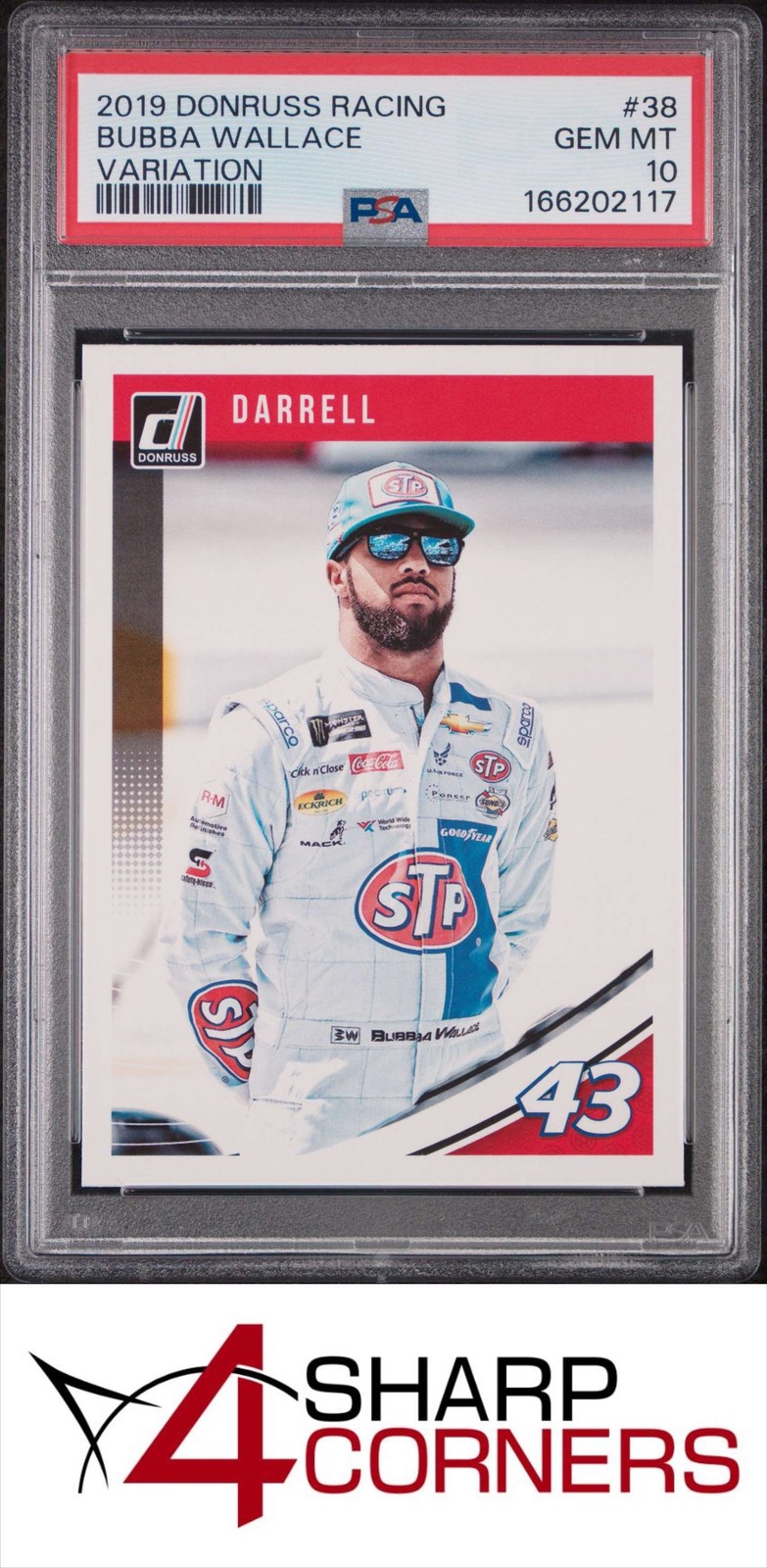 2019 DONRUSS RACING #38 BUBBA WALLACE VARIATION POP 2 PSA 10