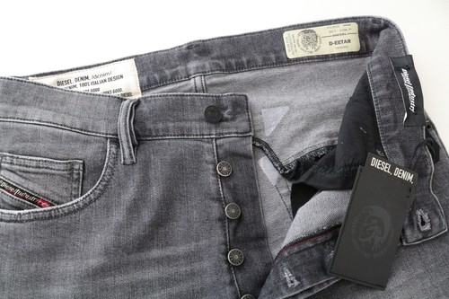 DIESEL D-Eetar 0890F W31 L30 Grey Carrot Stretch Fit Jeans Men's Tapered Ripped - Picture 4 of 9