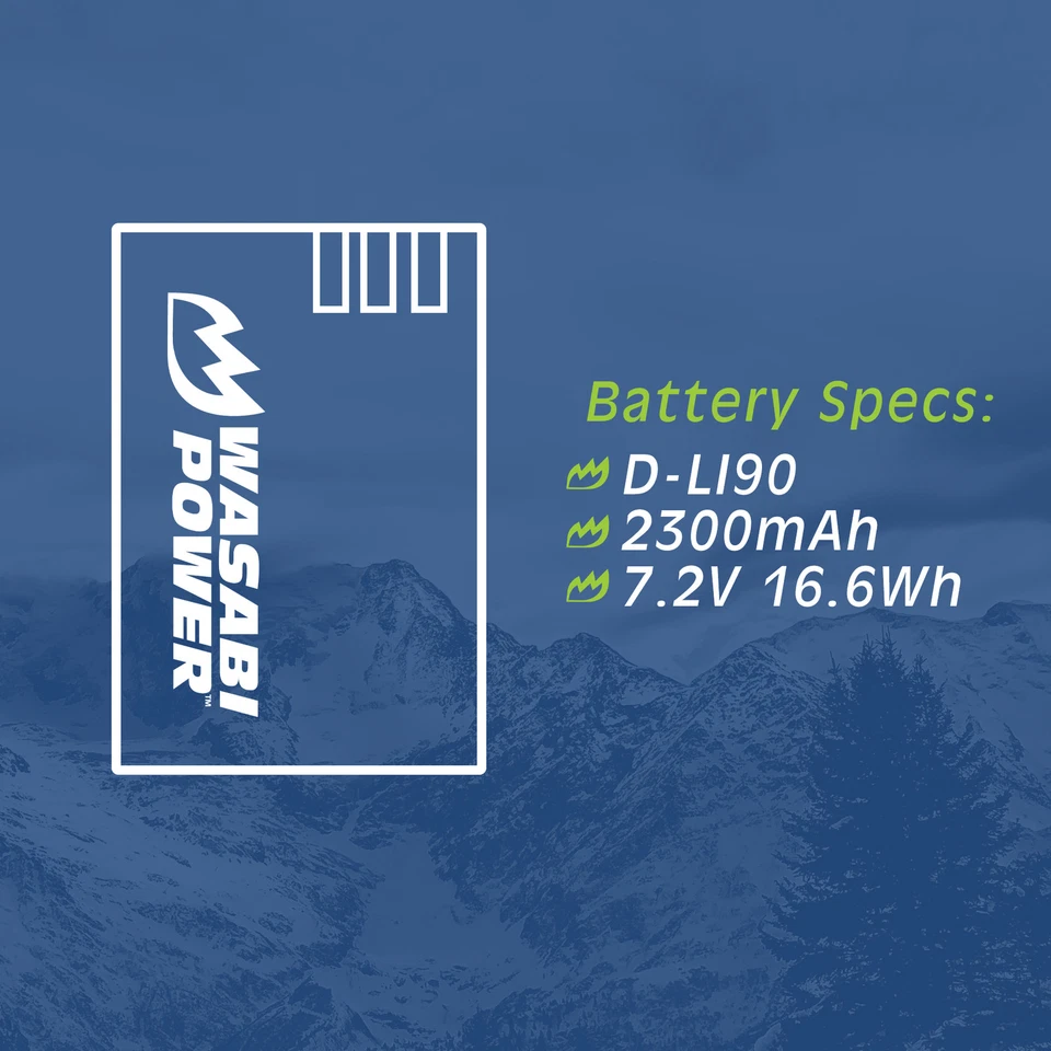 Wasabi Power Battery for Pentax D-LI90, D-L190 (2-Pack) - Image 4 of 4