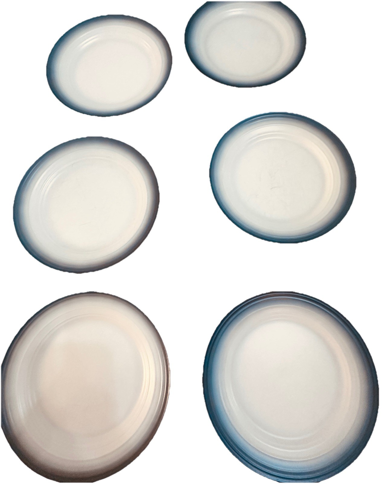 Mikasa Swirl Ombre Blue Salad Plates Set of 6 Gradient Rim Modern Dinnerware