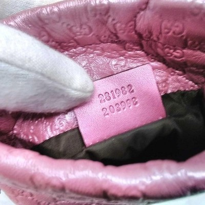 ピース GUCCI Drawstring Pouch Pink GG Monogram 5.91 x 4.53 inch 281982