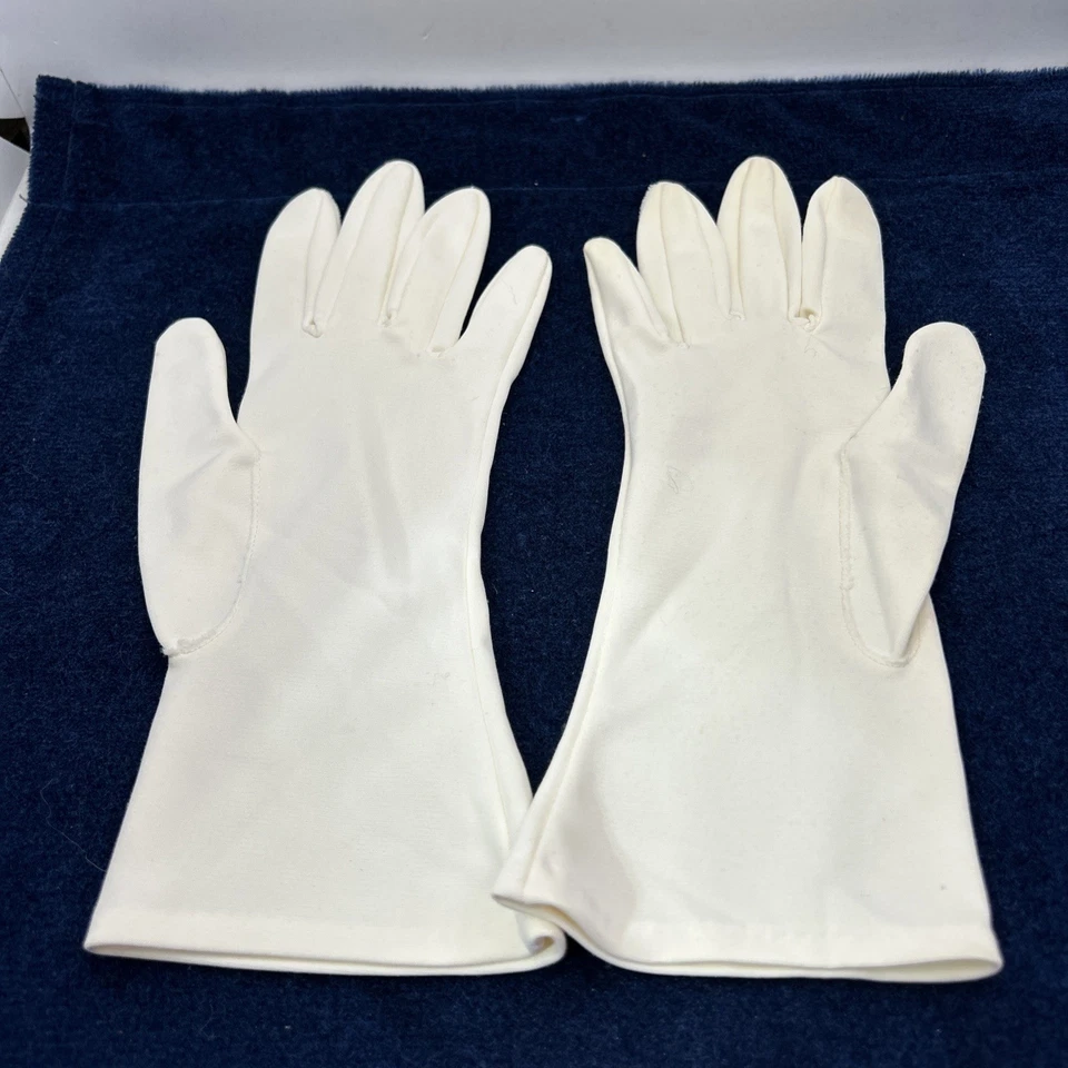 Guantes Para Mujer Vintage Azul Marfil Floral Coqueta Noche Fiesta Formal Eduardianos Foto 3 de 4