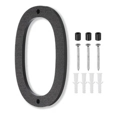 10 Inch House Number, House Address Numbers Sign Large Floating, Black, 0