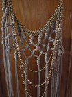 vintage gray and copper chain Statement Tassel Choker/necklace Macrame/crochet — photo 3