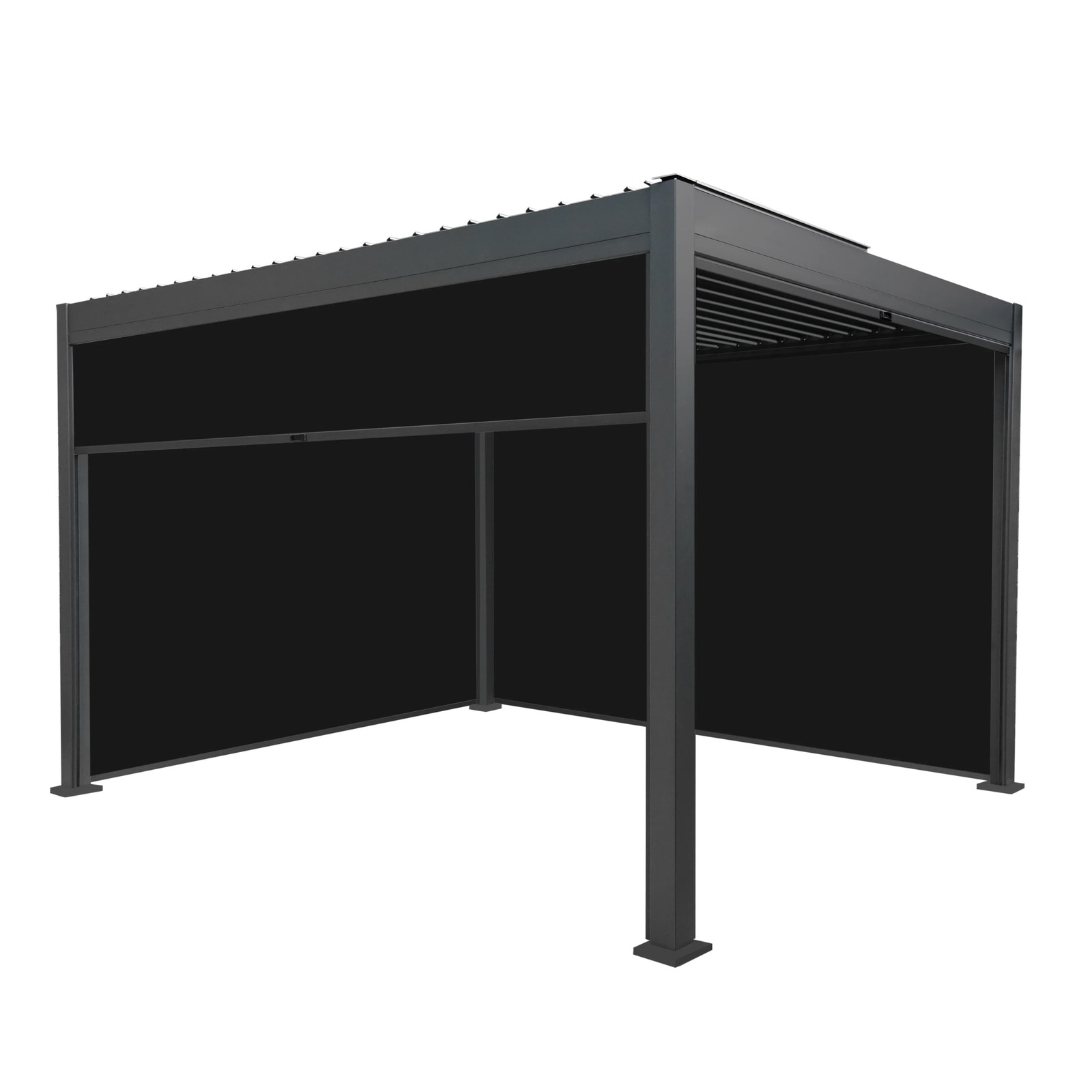 Metal Pergola 3m x 4m Anthracite Grey With 4 Retractable