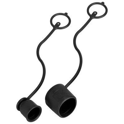 Jeu de bouchons et capots hydrauliques pour connecteurs 1/2", noir - Photo 1/4