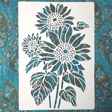 Sunflower Bouquet Stencil - 11.75"- Painting Wood Furniture Crafts Template