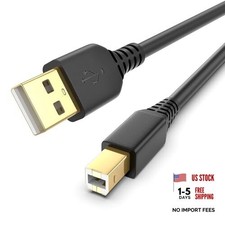 6FT Printer Cable to USB 2.0, High Speed USB A to USB B 6.6 Feet USB-A to USB-B