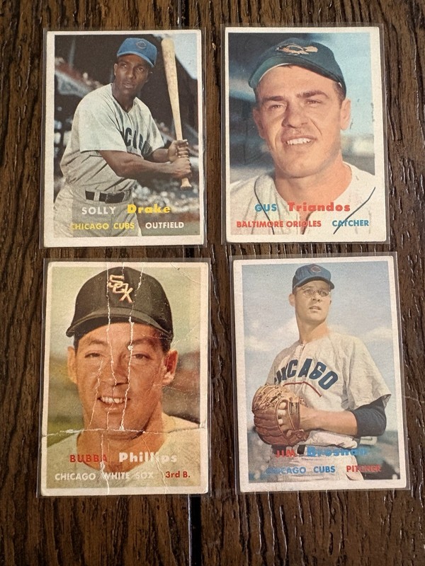1957 Topps Baseball Lot Of 4 Cards