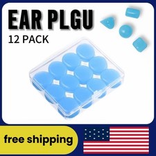 6 Pairs Silicone Ear Plugs Sleeping Blue Reusable Moldable Soft Block Cancelling