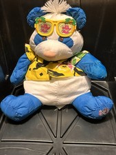 Vintage Fisher Price Puffalumps Wild Things Panda Plush Toy 1987 Blue / White