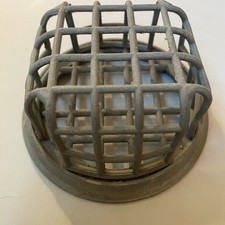 Vintage Metal Flower Frog Dome Cage Floral Arranger Rustic Patina Wire