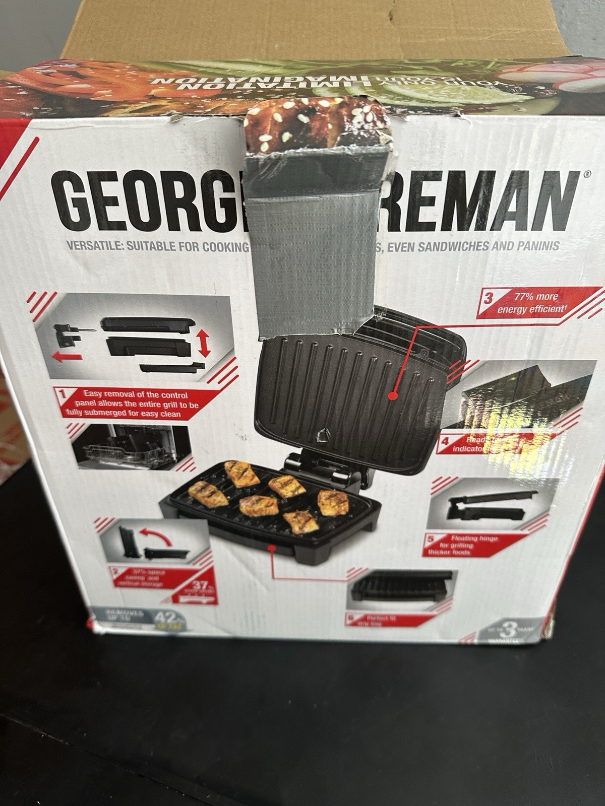 George Foreman Immersa Grill Fully Washable Removeable control panel Small28300