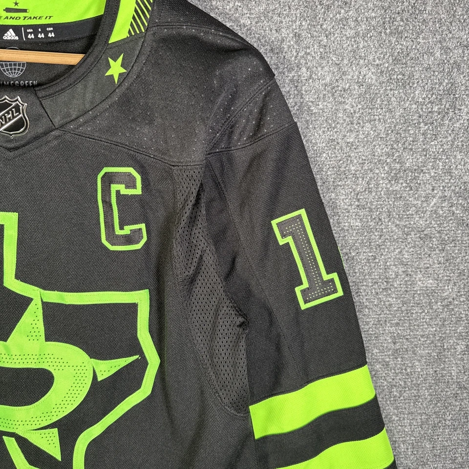 Camiseta masculina Dallas Stars 44 Jamie Benn #14 preta hóquei NHL costurada alternativa - Imagem 4 de 4