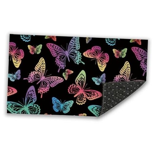 Rainbow Butterflies Door Mat, Indoor Outdoor Decor Patio Mats Entrance Door