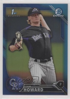 2016 Bowman Chrome Prospects Blue Refractor 128/150 Sam Howard #BCP158 fm0