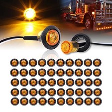 50 Pcs 2nd Generation 3/4 Inch Mount LED Clearance Marker lights Side Led Amber