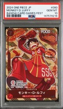 Bandai Monkey D Luffy PSA10 Gem Mint Trading Card One Piece Promo Rare