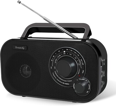 DreamSky AM FM Portable Radio Plug in Wall or Battery Operated for Home & Outdoo