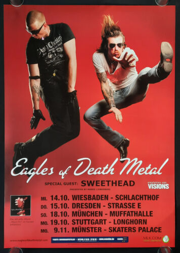 +++ 2009 Affiche de concert EAGLES OF DEATH MEATAL Allemagne 1er tirage - Photo 1 sur 1