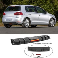 For Vw Golf Car Rear Bumper Lip Diffuser Valance Fins Spoiler Wled Light Carbon For Vw Golf Car Rear Bumper Lip Diffuser Valance Fins Spoiler Wled Light Carbon